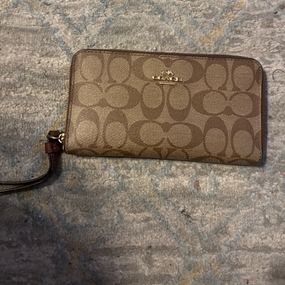 Coach Tan Signature Wristlet